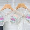 Embroidered Colorful Floral Lace Detachable Faux Collar Shawl Capelet for Women Dress Elegant Fashion Clothing Accessory