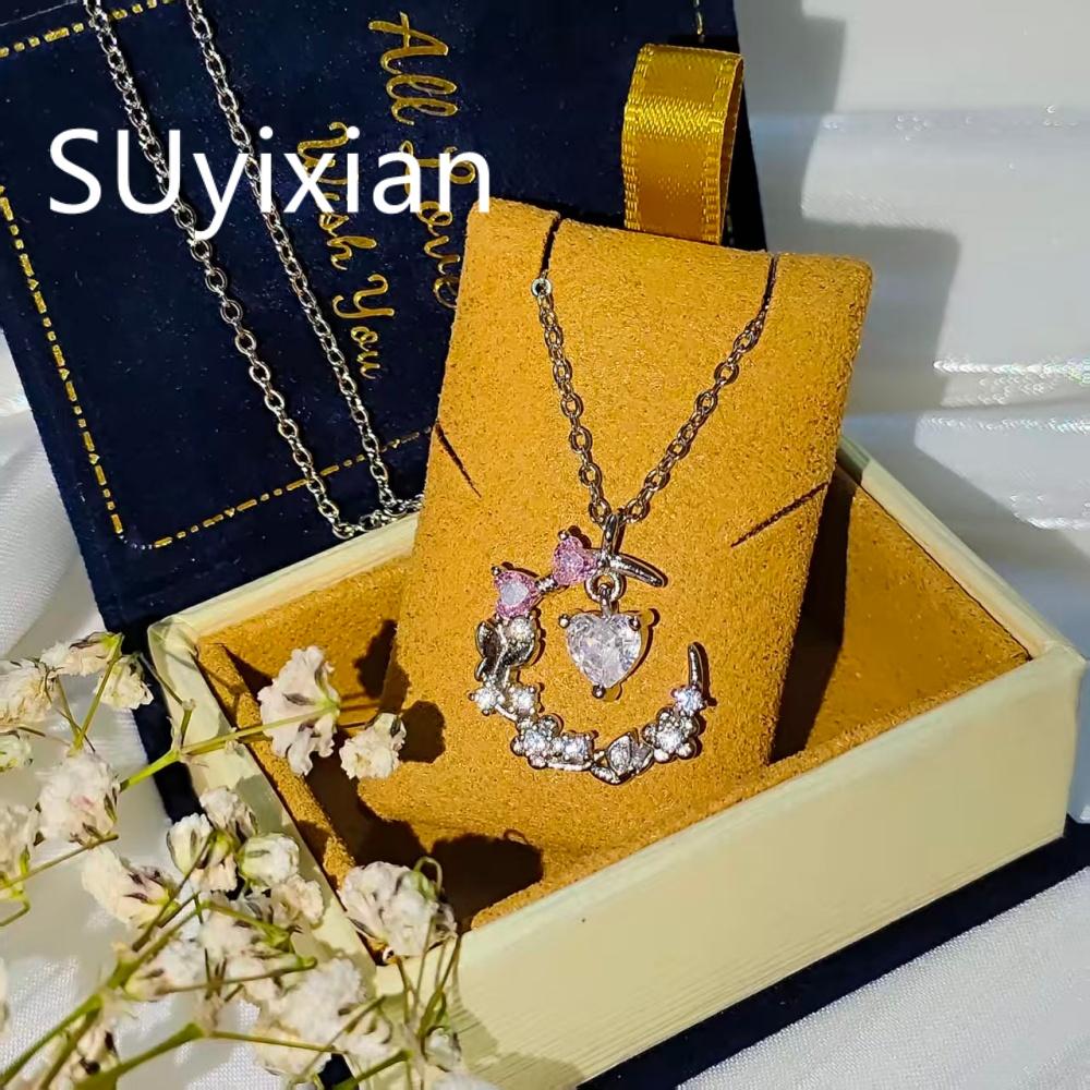 925 Sterling Silver Stylish Sweet Floral Heart Pendant Necklace Birthday Party Wedding Anniversary Jewelry Gift серебряный
