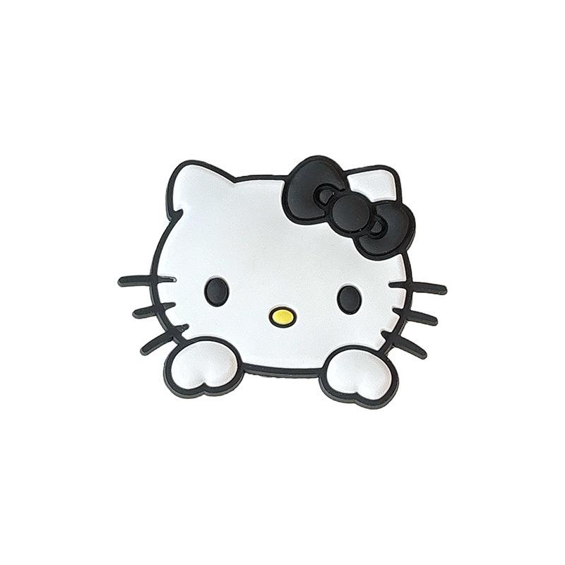 Cartoon Kt Cat Flip Mirror Mobile Phone Airbag Bracket Paste Type Portable Makeup Mirror Retractable Ring