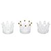 French Style Retro Crown Glass Candle Holder Aromatherapy Candlestick Organize Small Ornaments Romantic Atmosphere Props