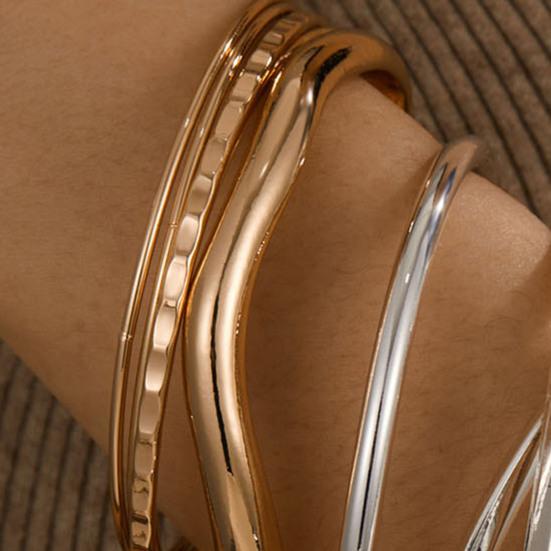 7 Pcs Gold Silver Bangle Bracelet Set for Women Multi Layer Stackable Cuff Bracelets Minimalist Boho Bangle Jewelry Gift for Her