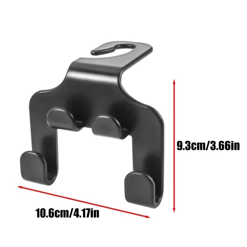 Multifunctional 4 In 1Car Seat Back Hook Double Head Phone Hanger Headrest Hanging Bag Storage Hanger Car Interior Accessories