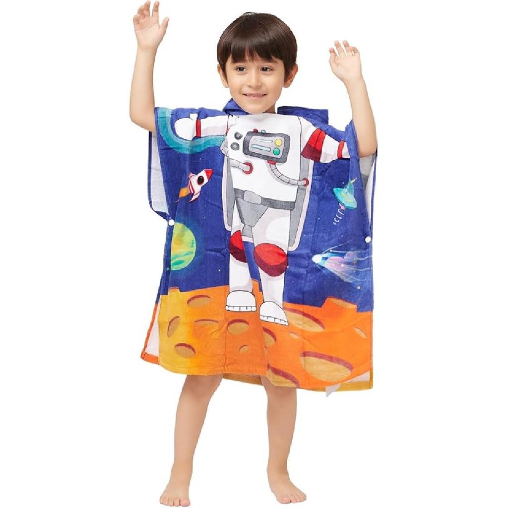 100% Cotton Hooded Towel for Toddlers 2-6 Years Boys Girls Kids Bath Pool Beach Towel Soft Absorbent Beach Poncho Little Mermaid