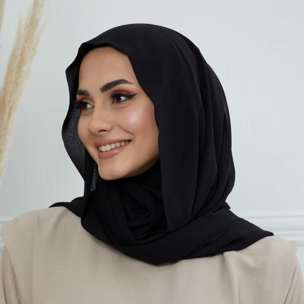 Premium Chiffon Hijab Scarf Malaysian Hijab Shawls Scarf Women Solid Color Head Wrap Tudung Bawal