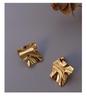 Dongdaemun Pleated Textured Earrings In 18K Gold-Plated Titanium Steel