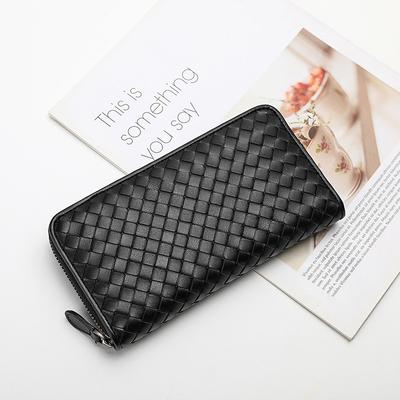 Nischen-Geldbörse plus RFID lange Geldbörse mit großer Kapazität Rindsleder gewebt Herren- und Damen-Clutch