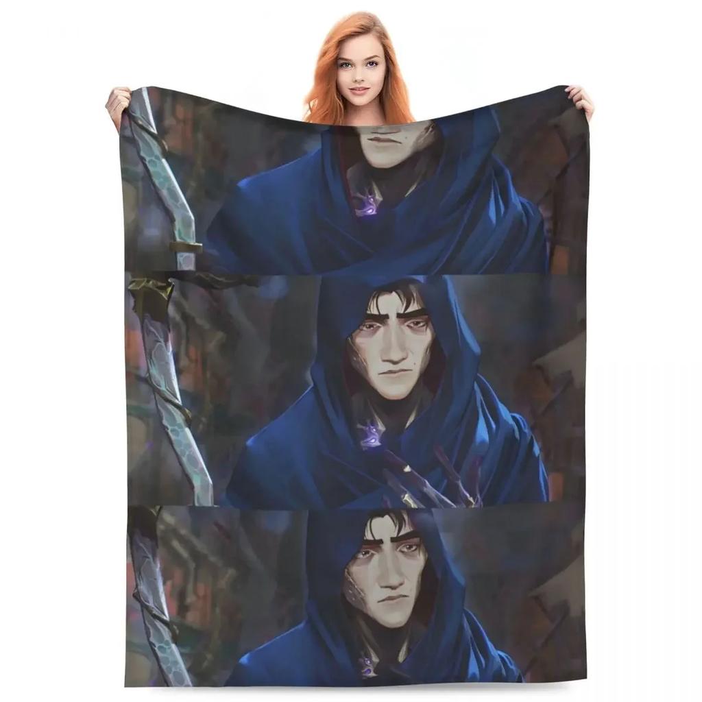 Arcane Viktor Spiel Flanelldecke Weich Warm Bettwäsche Überwürfe für Heimdeko Camping Druck Tagesdecke Sofa Bettüberwurf