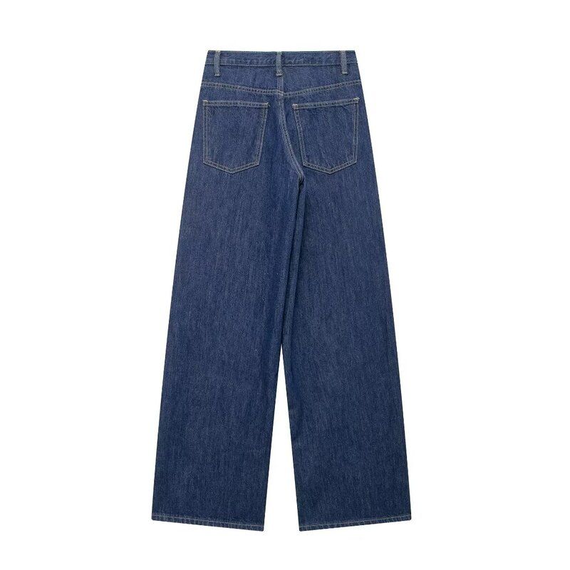 Fashion Style 2024 Autumn New Women's Clothing Basic Style Easiest for Match High Waist Wide Leg Denim Pants 8197232