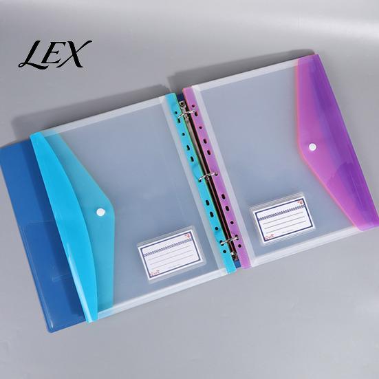 A4 Letter Size Storage Pouches 11-Hole Expanding File Pocket, Assorted Colors Large Capacity Document Clear Plastic Sleeves Holders, Waterproof Binder