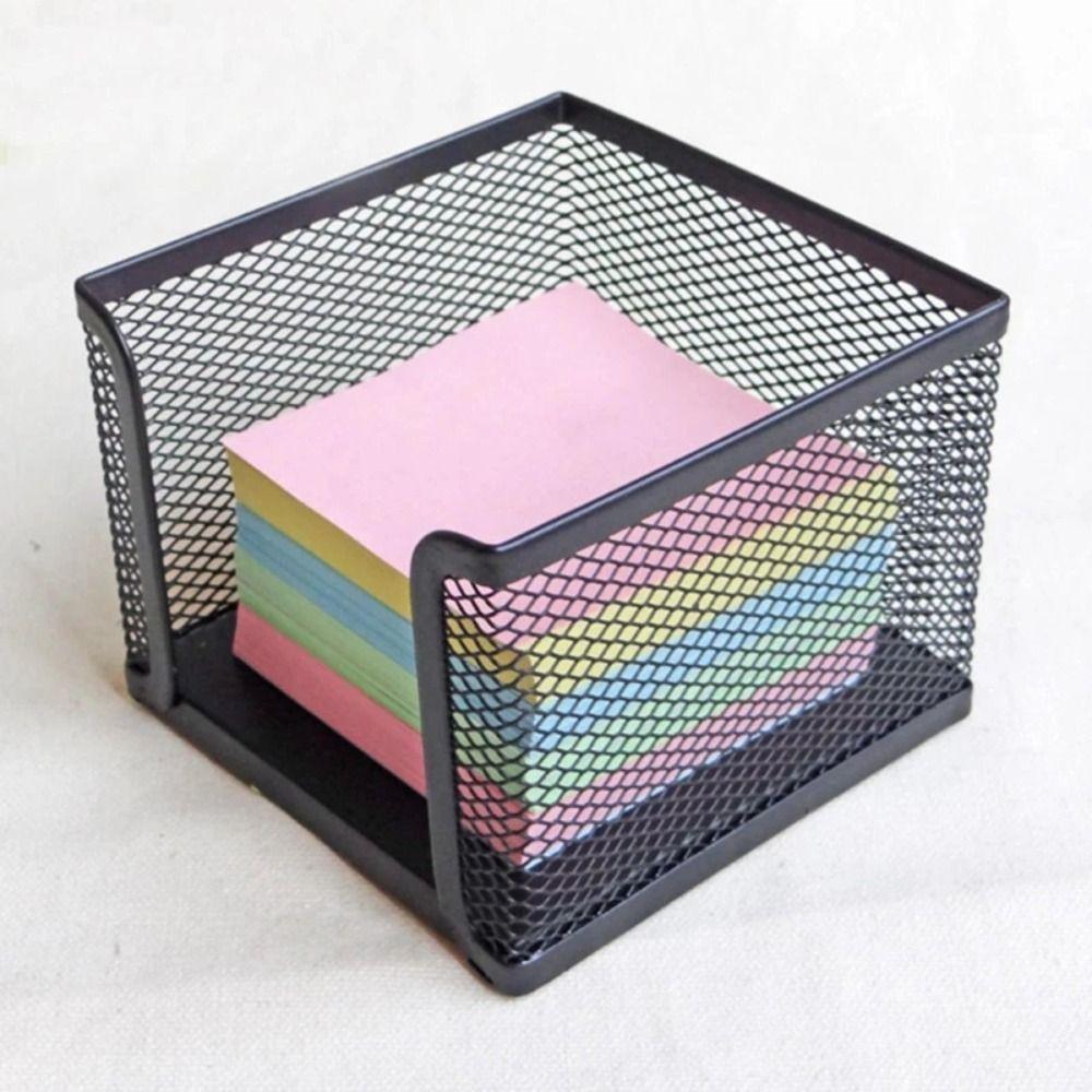 Metal Desktop Note Box Portable Storage Box New Mesh Cube Box