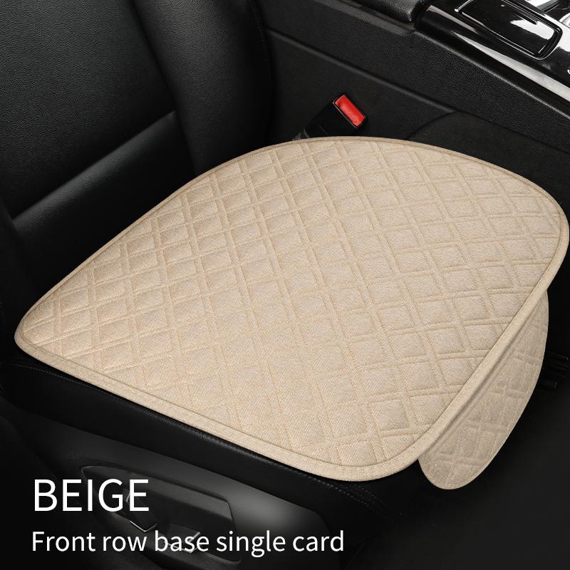 New Linen Car Seat Cushion Three Piece Set, Four Season Universal Anti Slip Five Seat Backrest Car Seat Cushion, Summer Cushion