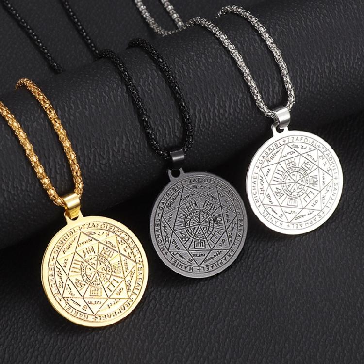 Mystical Christian Faith Pendant Necklace Stainless Steel Sturdy Chain Religious Jewelry For Men Women Spiritual Gift