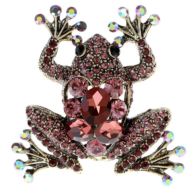 

Новые 3 цвета в наличии, красивые броши-лягушки для женщин, дизайн животных, булавка, ювелирные изделия со стразами, высокое качество