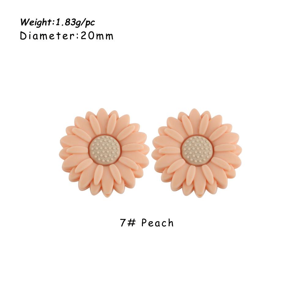 Kovict 5/15Pcs Daisy Sunflower Mini Silicone Beads DIY Pacifier Chain Bracelet Necklace Handmade Accessories For Jewelry Making