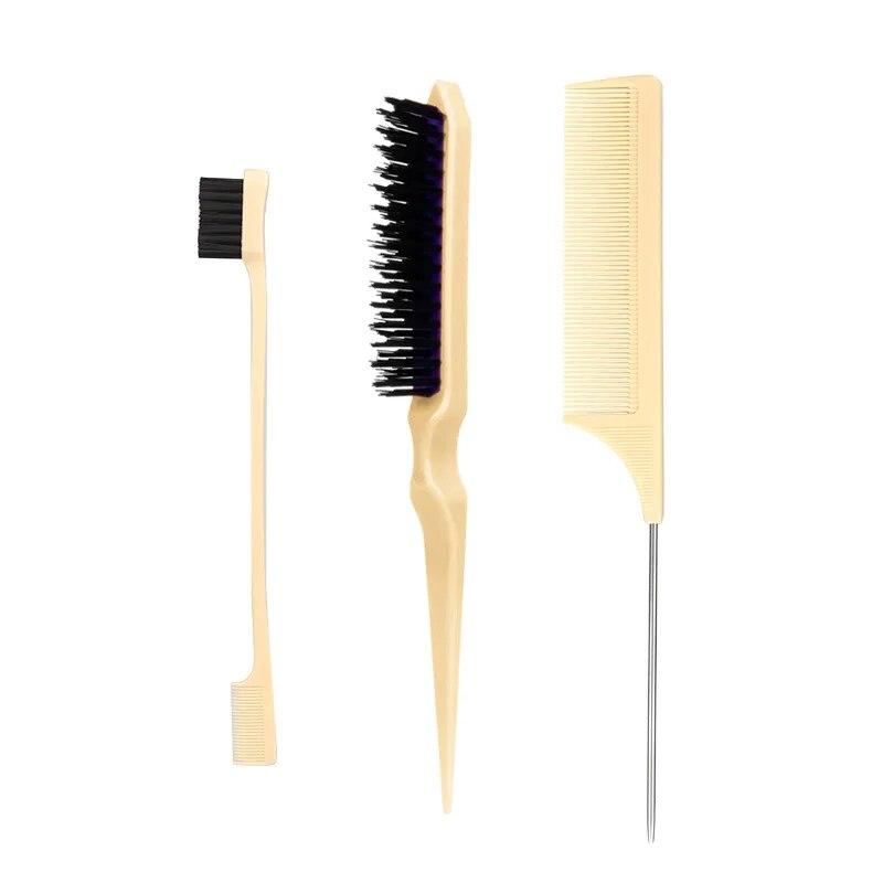 3/12Pcs Double Sided Hair Edge Brush Set Hair Styling Comb Control Brush Accessories Hairline Brush Comb Styling Partition Comb