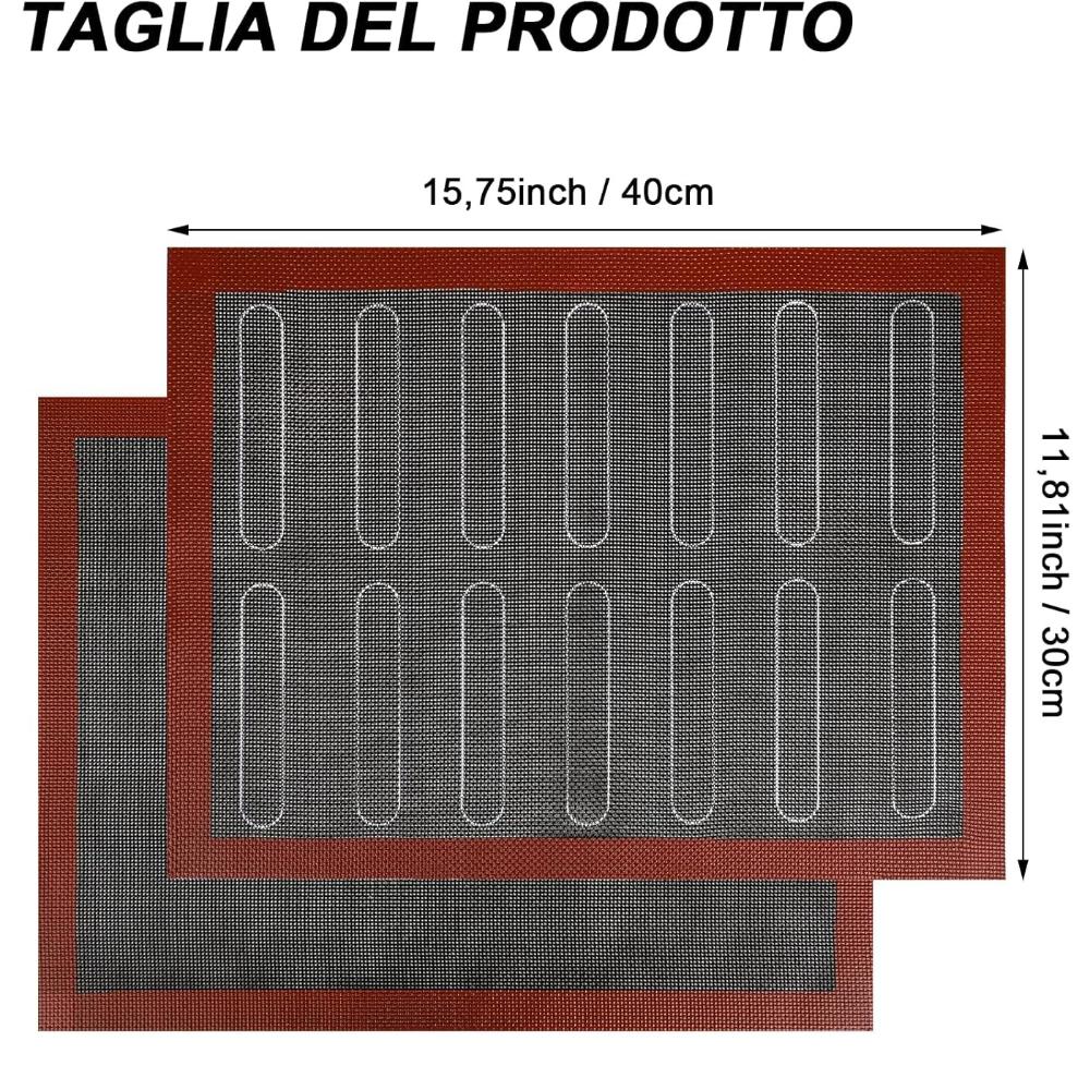 Microperforated Oven Mat, 2 PCS Silicone Baking Mat, Double-Sided Non-Stick Heat Resistant and Reusable Oven Mat (2-Set)