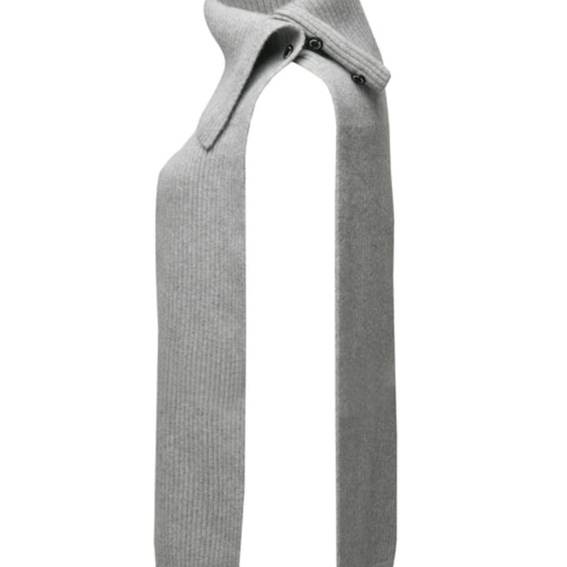 DOYOUKNOWMC 24FW Button Opening Neck Warmer Gray Knit Muffler