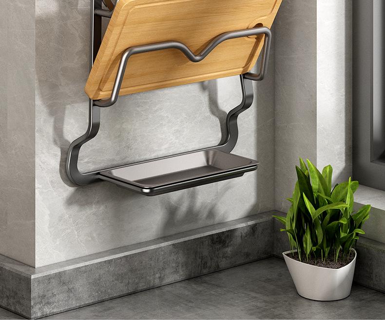 Wall-Mounted Punch-Free Kitchen Rack - Multi-Function Storage for Pot Lids & Chopping Boards