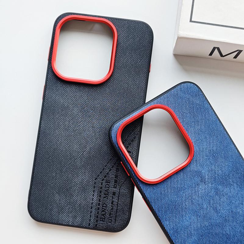 For OPPO Find X9 Pro X9 Case Vintage Color Block Denim PU Plain Leather + Metal Button Cover for Find X 9