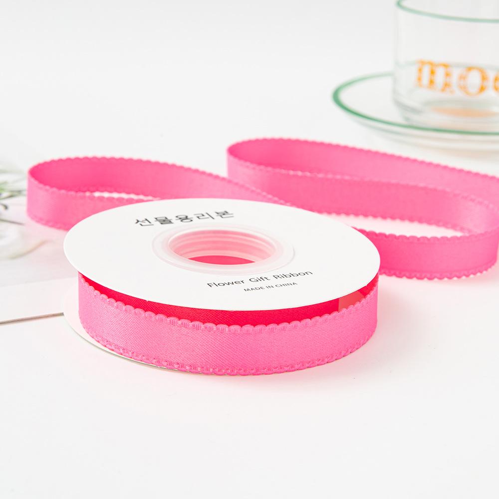 Panglică simplă de 1 cm grosime cu margine ondulată și ambalaj cu flori de mătase pentru accesorii DIY pentru păr și îmbrăcăminte