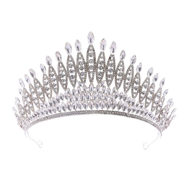 Hot Selling Elegant Bridal Crown Necklace Earrings 3pcs Set Rhinestones Bridal Crown Set Wedding Jewelry Set