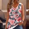 3D Heart-shaped Pattern Printed Tank Tops for Women Workout Yoga Gym Printed Summer Sport Shirts Plus Size Vests Valentine's Day Exclusive