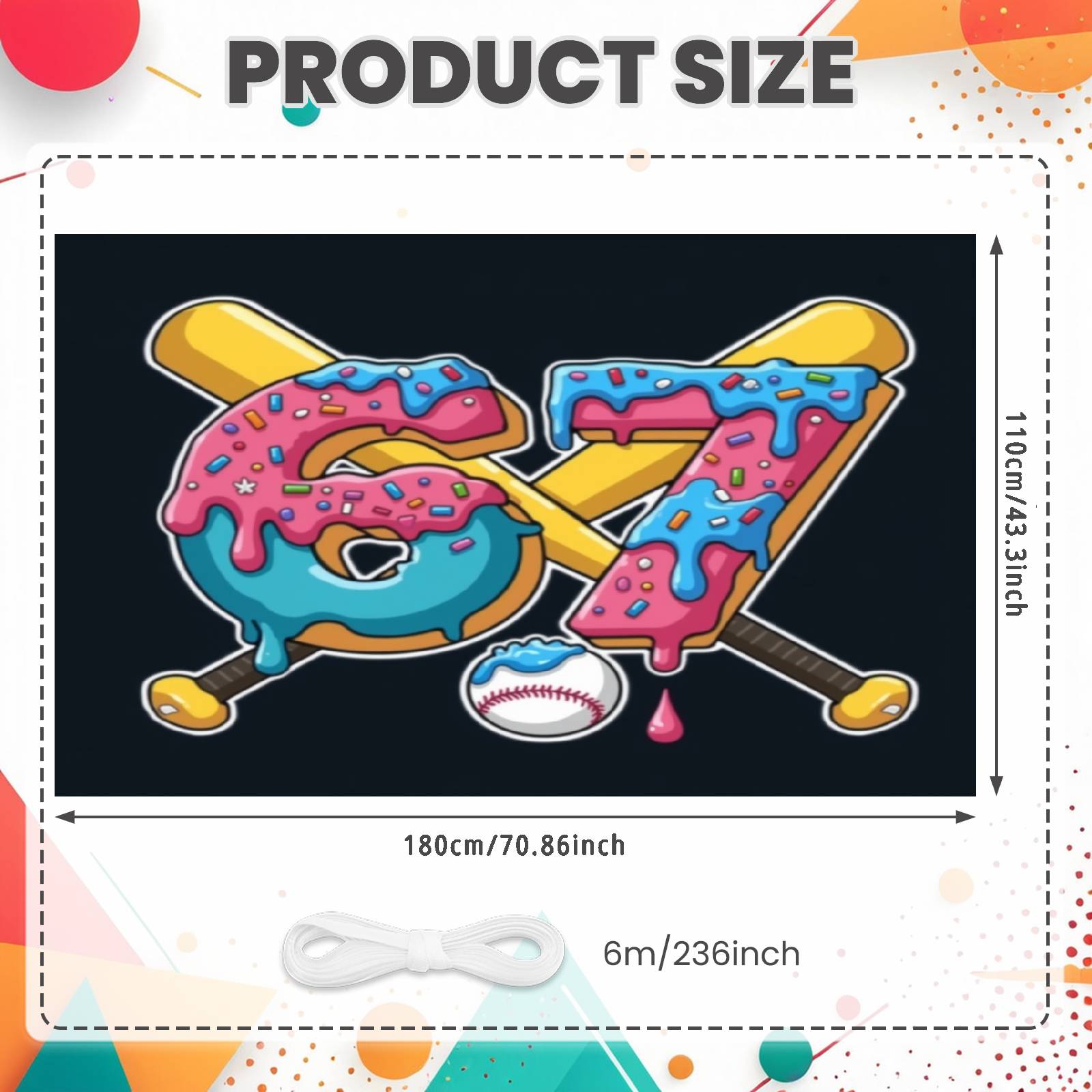 Sweet 67 Backdrop Donut Shape 67th Event Background Birthday Party Display Number 67 Design Donut Decor Backdrop For Adult Party