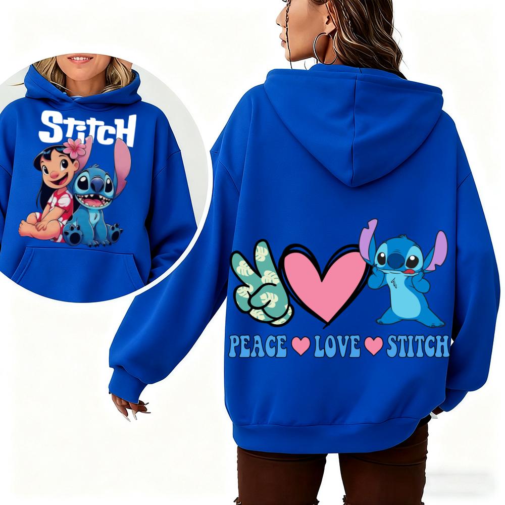 Stitch Women's Hoodie Sweatshirt Autumn Winter Warm Pullover Cute Cartoon Print Fashion Streetwear Outdoor Activities