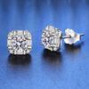 5mm S925 Silver Geometric Square Stud Earrings Mini Elegant Fashion Moissanite Earrings D VVS1 Delicate Jewelry