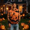 Men's Long Sleeve Button Down Shirt Halloween Print Casual Fit Shirt for Party