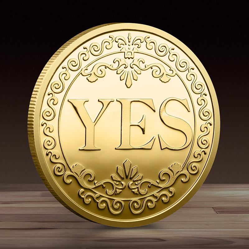 1pz Moneta Decisionale SI/NO Medaglia Commemorativa Moneta Portafortuna Gioco & Intrattenimento Oggetto di Scena Moneta Creativa Regalo Artigianato Metallico
