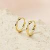 925 Silver Gold Plated Wave Twisted Ring Earrings