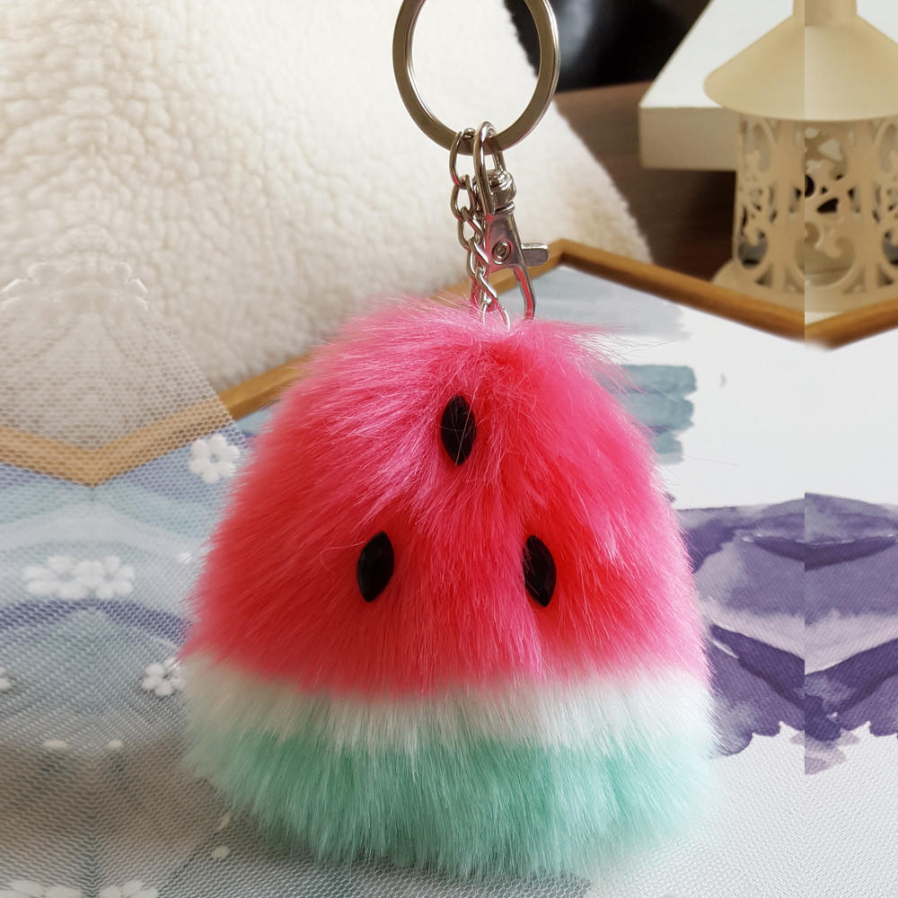 Avocado Fruit Pom Ball Plush Doll Toy Pendant Keychain Tote Handbag Decoration