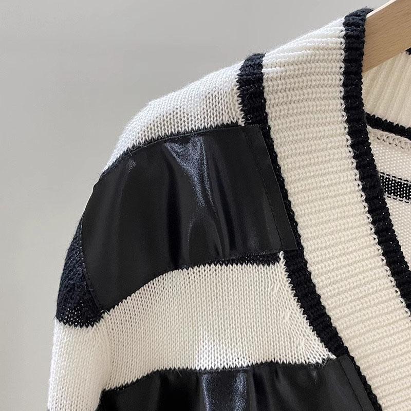 New Punk Gothic Unisex Sweater Fall Winter Women Striped Cool Jumper Loose Rock Thin Dark Streetwear Top  C-132