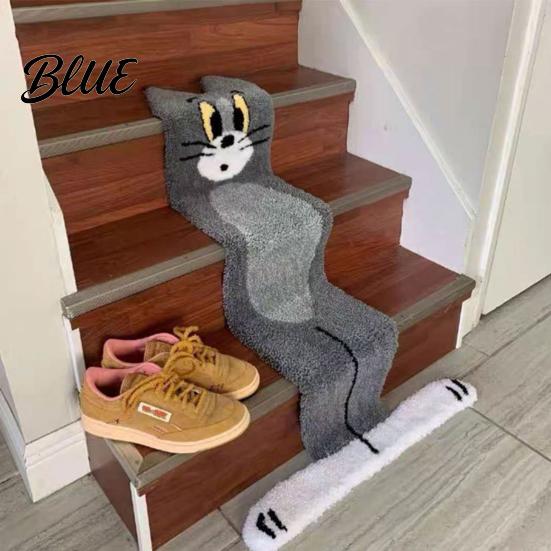 Rug Carpet Thick Stairs Foldable Bedside Pattern Cats Skin-friendly Cartoon Blanket for