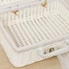 With Ring Shaped Handle Woven Picnic Box Handwoven Rattan Storage Box  Wedding Party