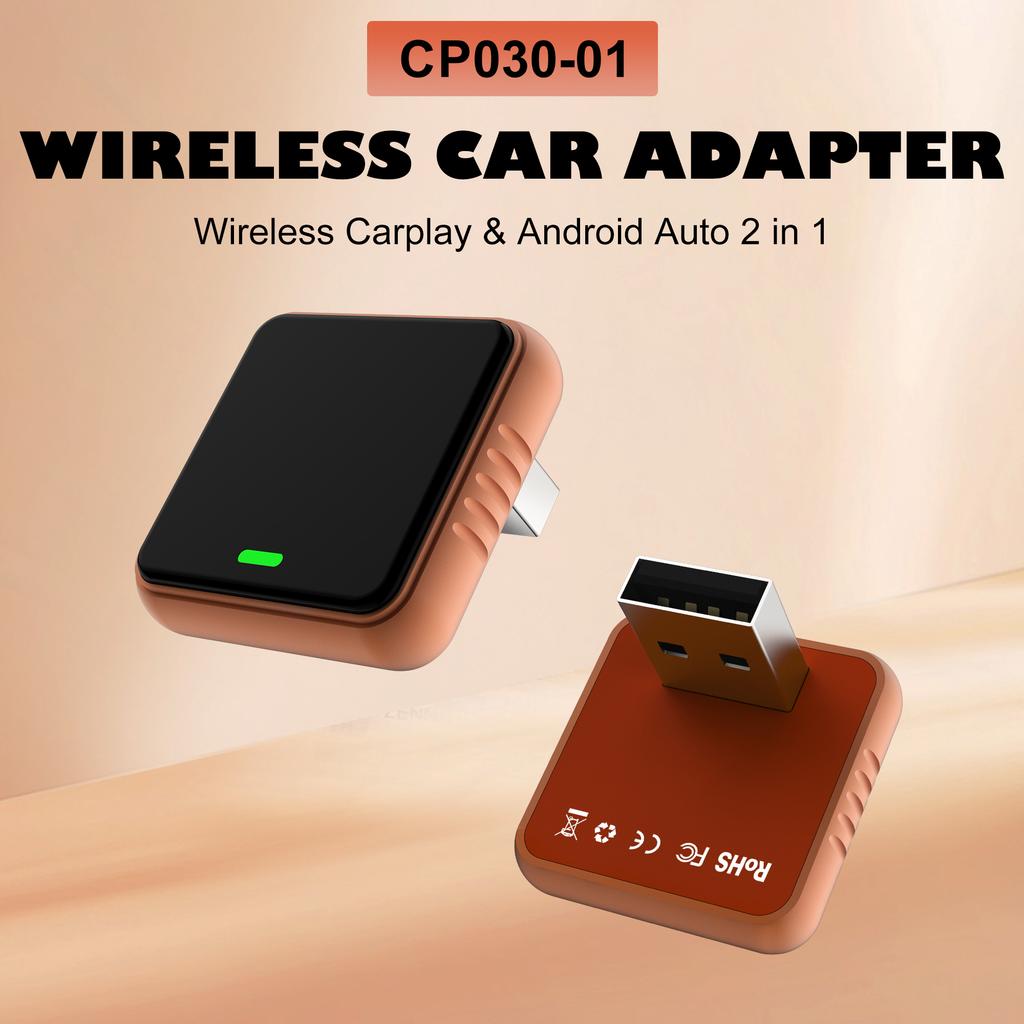 2 V 1 Bezdrátový adaptér Carplay Android Auto Adaptér z kabelového na bezdrátový Carplay pro iPhone Bezdrátové ovládání Plug & Play Carplay