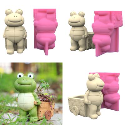 Nonstick Cute Frog Pen Holder Mold Flower Pot Silicone Mold DIY Crafts Ornament Tool DIY Succulent Planter MoldDIY Cute