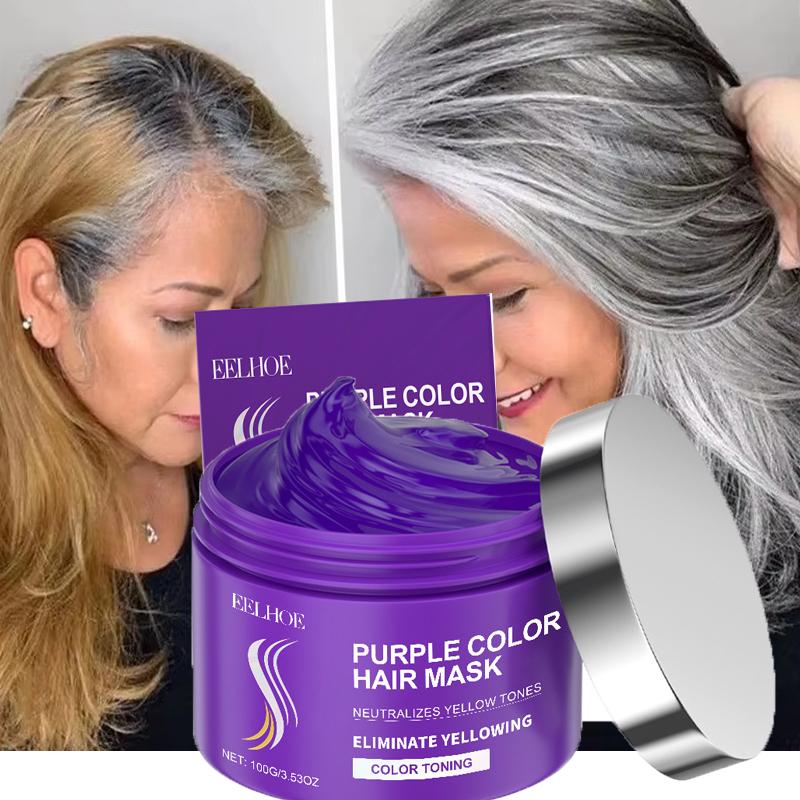 Farbfixierendes Haarfarben-Shampoo zum Abdecken grauer Haare, Gelbstich nach Blondierung, Haarshampoo, Nicht-reizendes Lila-Shampoo für Blond 1pc-100ml purple