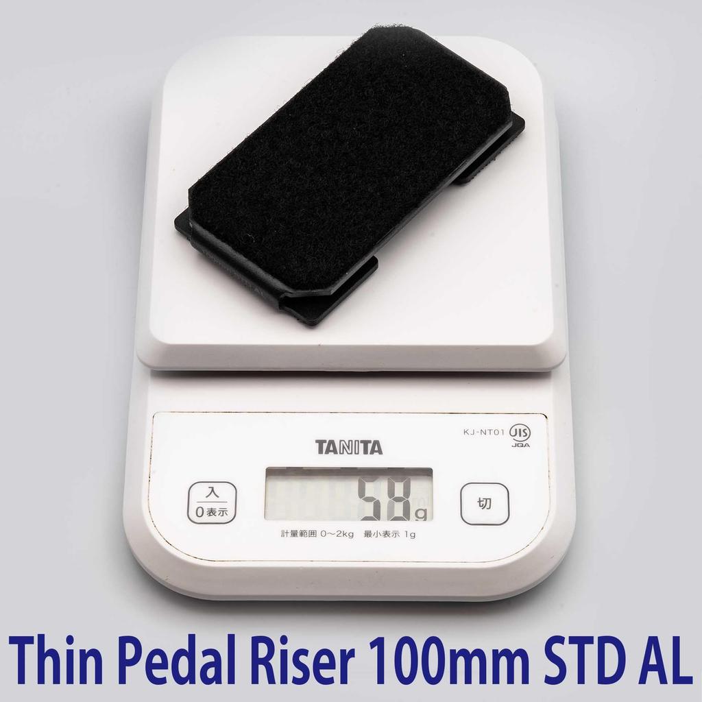[Aluminum] 59g Thin Pedal Riser 100mm STANDARD AL Thin and Compact Pedal Riser for Effects Pedals with Velcro Closure for Raising the Pedal Height