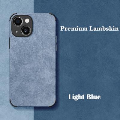 Puzdro z jahňacej kože pre iPhone 16 15 Pro Max 13 12 Pro 14 11 XR X 8 7 Matný mäkký jednofarebný nárazuvzdorný kryt