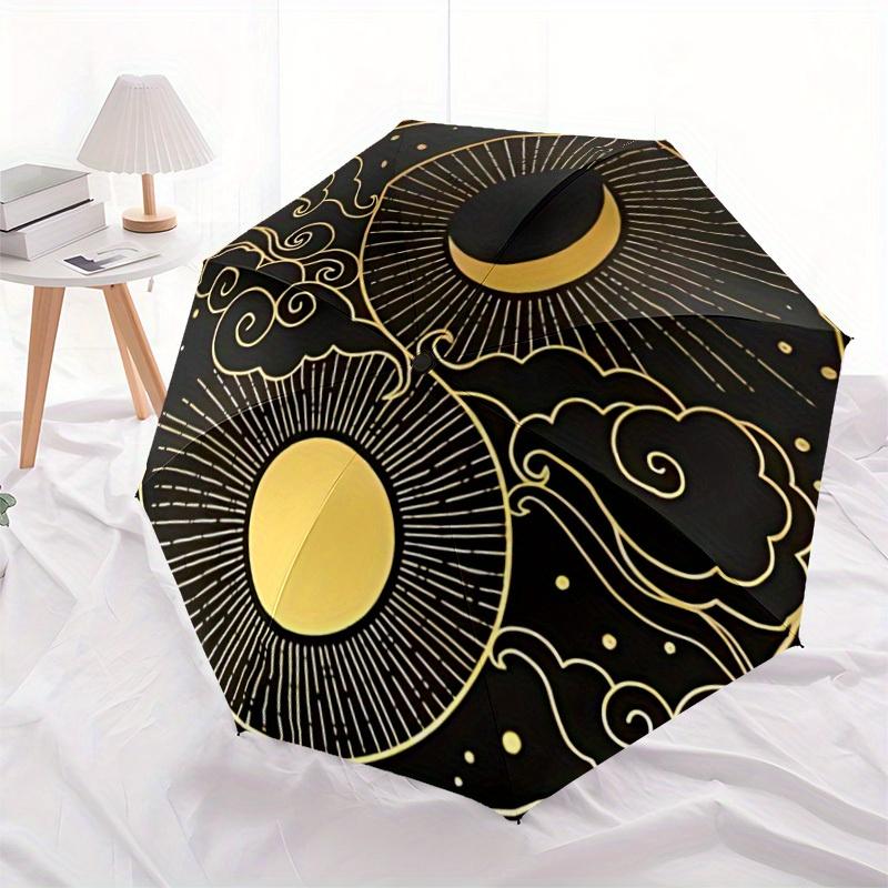 1pc Sun Moon Auto Open/close, All-Season Portable Folding Umbrella for Women & Men, Travel, Everyday, Formal Events -06226
