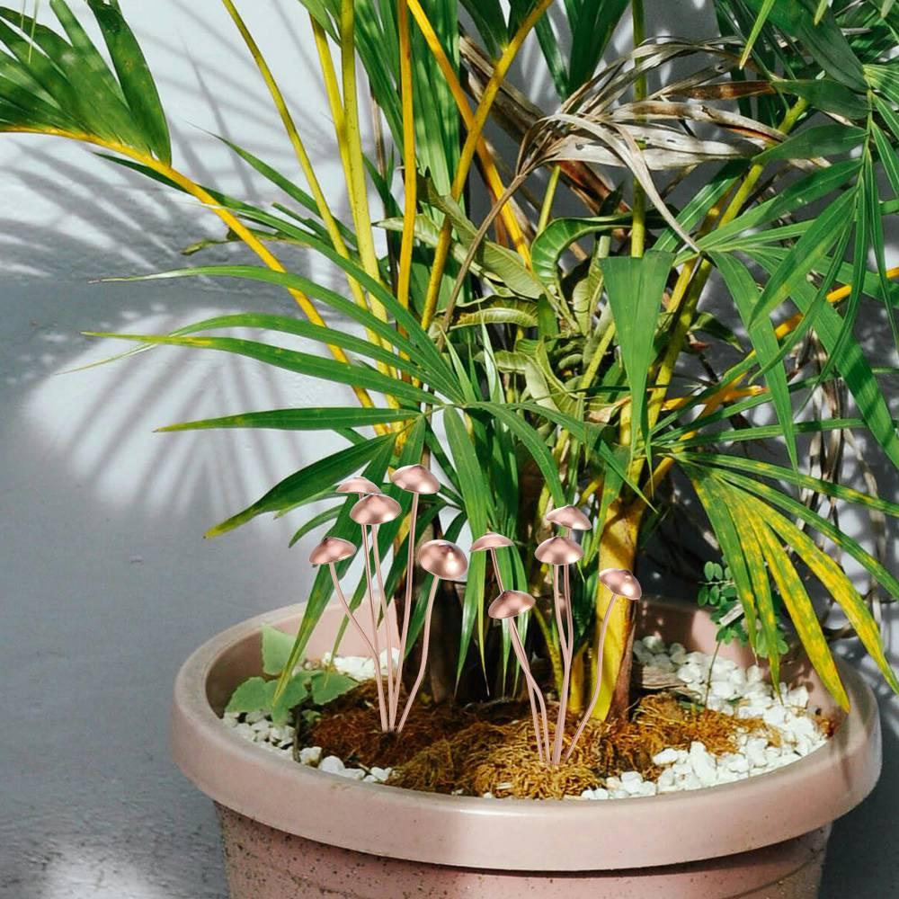 Rustic Metal Mushroom Garden Stakes Unique Mushroom Ground Decoration  Outdoor Garden Bonsai Decor