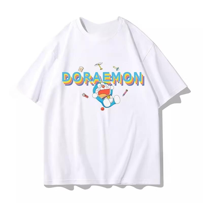Potdemiel Summer New Arrival Children's 100% Cotton T-Shirt, Doraemon Style, Comfortable and Breathable Children's Clothing
