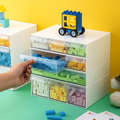 Desktop-Schubladen-Aufbewahrungsbox, stapelbarer Baustein-Organizer, transparenter Lego-Spielzeug-Organizer, Kleinigkeiten-Organizer, Behälter, Heimkosmetikboxen