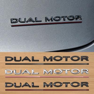 1ks DUAL MOTOR Podtržené Písmena Znak pro Model 3 Y S X Styling Auta Refitting Znak na Kufr Nálepka Chromová Černá Příslušenství