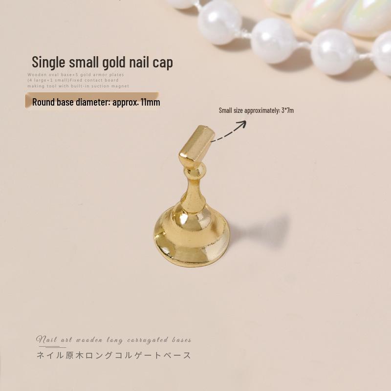 Minimalist Wooden Nail Art Practice Base & Wearable Metal Finger Holder