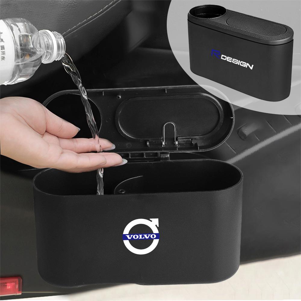Portable Car Trash Can Hanging Garbage Storage Box Cup Holder For Volvo XC90 XC60 V90 D5 D2 S90 S80 S70 T5 T8 V40 V60 V50 D6 D4
