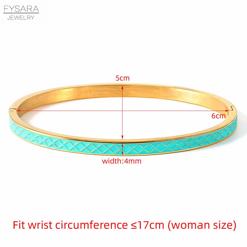 Braccialetti Smaltati Geometrici per Donna Acciaio Inossidabile Braccialetti Sottili Romantico Matrimonio Trendy Party Gioielli Regalo