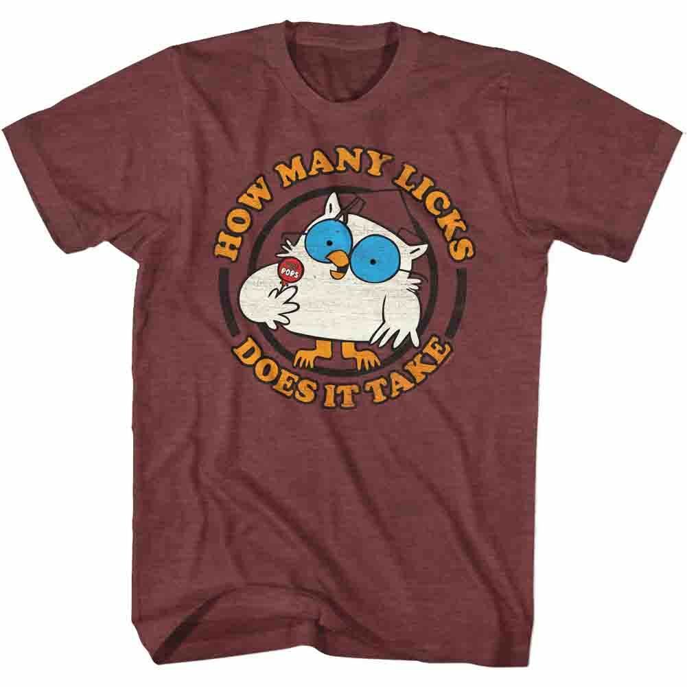 Tootsie Roll How Many Vintage Maroon Heather Adult T-Shirt Mens Womens Tees Top L